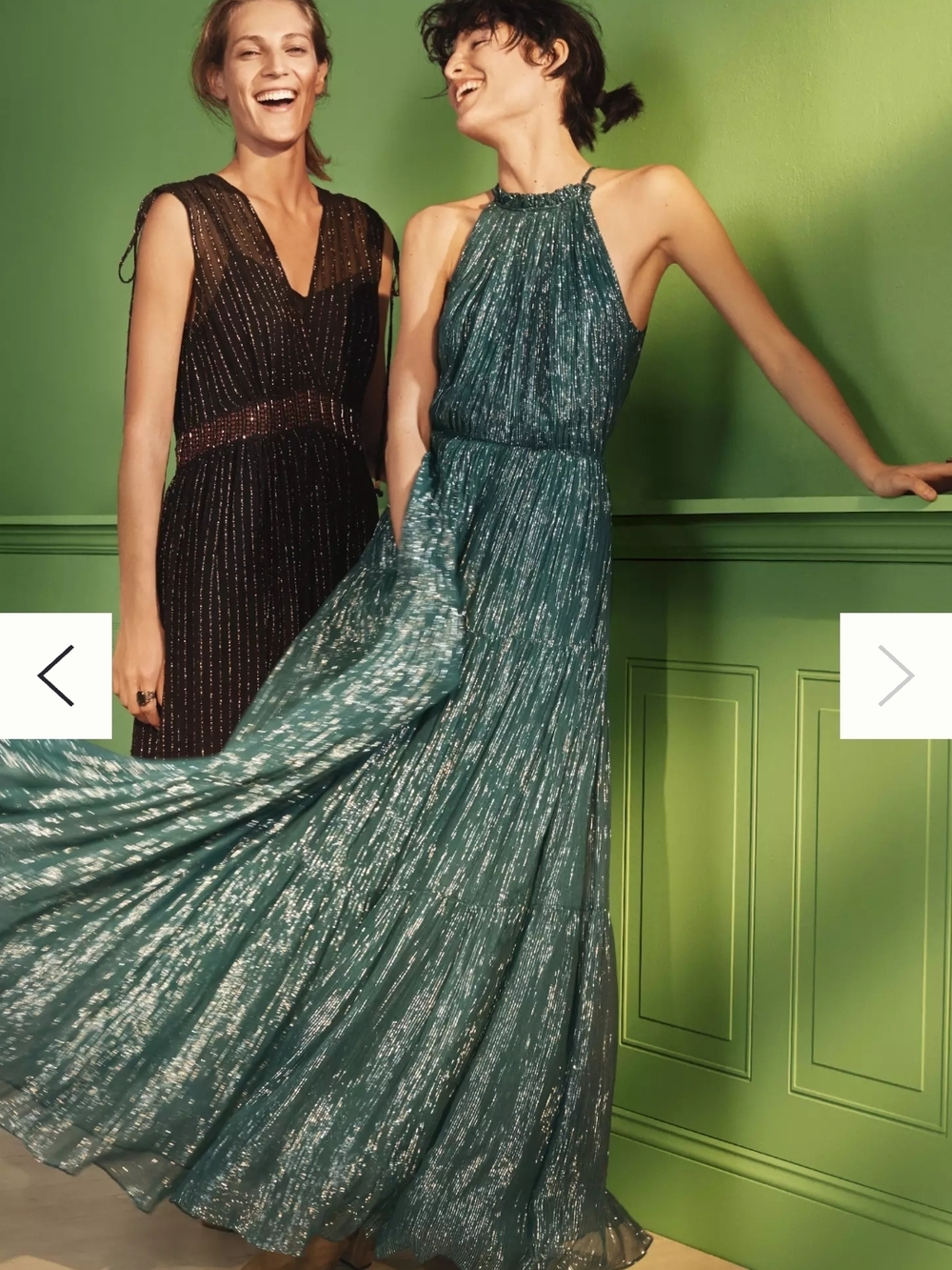 Anthropologie RANNA GILL Celestial Halter Gown Shimmering Teal Halter Maxi Dress